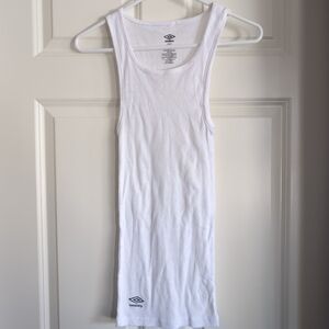 White Umbro ribbed tank top